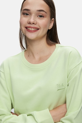 Ucla Sunnıva Yeşil Bisiklet Yaka Nakışlı Loose Fit Kadın Sweatshirt Yeşil