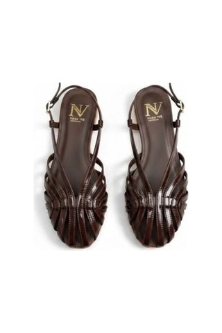 Ne&ve Shoes Kahve Rugan Biye Kadın Günlük Sandalet Kahverengi