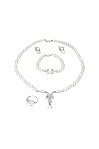 Chavin Inci Gümüş Kolye Küpe Bileklik Yüzük Takım Set Ds35