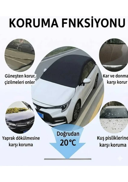 Gard Oto Güneş Araç Oto Branda Ön Ve Tavan Yarım Branda Su Geçirmez Koruyucu Örtü Universal