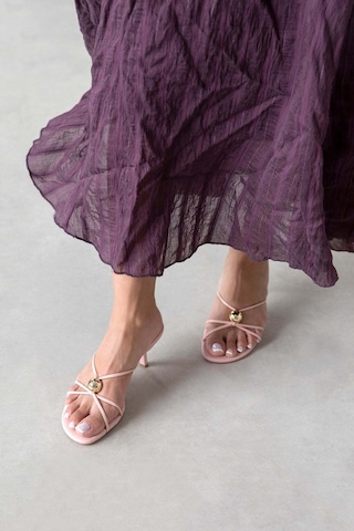 Wolk Shoes Aurora Kadın Topuklu Deri Sandalet Pembe