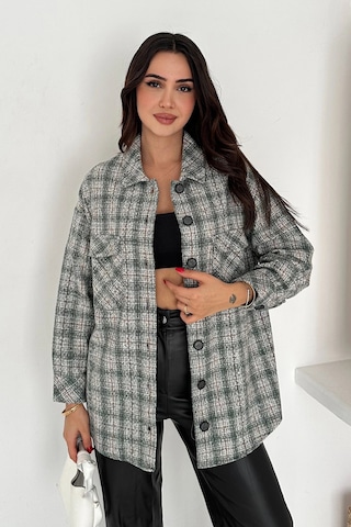 Çift Cep Ekose Gömlek Yeşil Yeşil