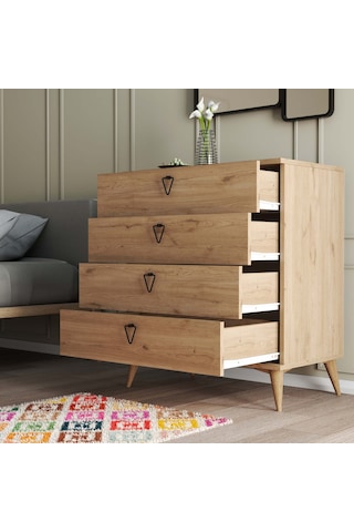 3612 Versace 4 Çekmeceli Ayaklı Şifonyer Sepet