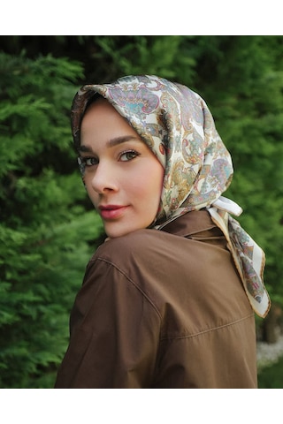 ARMİNE Armine Sura İpek Eşarp Nostalji Krem