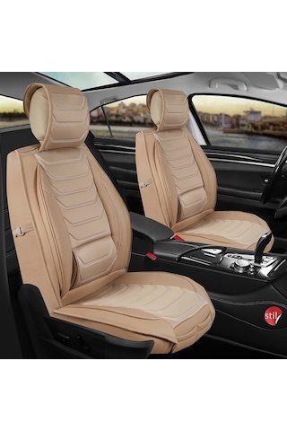 Volkswagen Jetta Uyumlu Lüx Deri Oto Koltuk Kılıfı Ön/arka Set Bej Fs