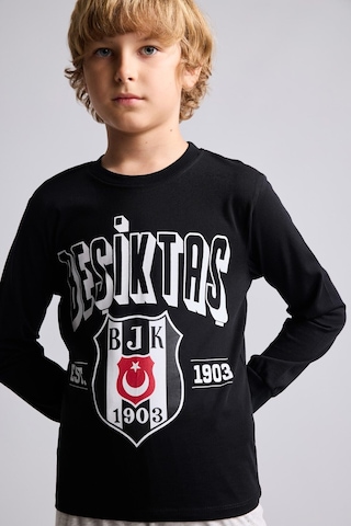 Defacto %100 Pamuk Beşiktaş Baskılı Bisiklet Yaka Uzun Kollu 2li Pijama Takımı Erkek Çocuk I2027a826aubk81 Siyah-bk81