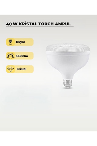 40w Kristal Torch Led Ampul Beyaz Işık