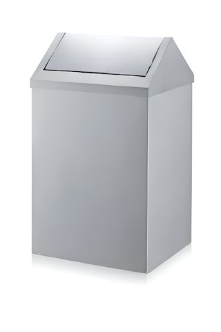 80 Lt Sallanır Kapak Çöp Kovası Paslanmaz Açık Gri 80 Lt Sallanır Kapak Çöp Kovası Paslanmaz Açık Gri