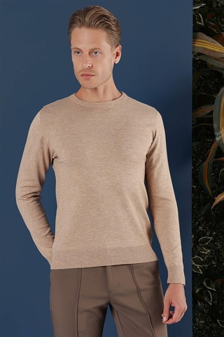 Efor Tr 858 Slim Fit Bej Klasik Triko Bej