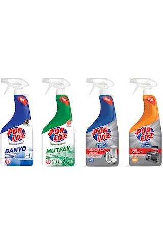 Porçöz Banyo-mutfak-yağ-kireç Çözücü 750 Ml 4 Lü Set 4'lü Set
