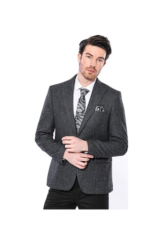 Sivri Yaka Tek Düğme Füme Slim Fit Ceket Wessi 001