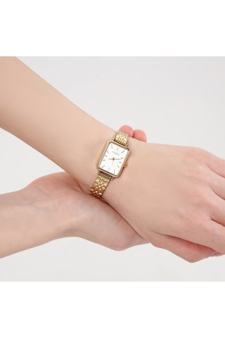 Luna Gümüş Kadran Gold Kordon Kadın Kol Saati 8682742824872