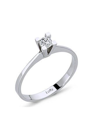 Lova F Renk 0,13 Karat Pırlanta Tektaş Yüzük - 1010113