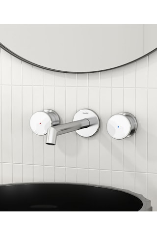 Teska Grande Shine Lavabo Bataryası-beyaz Camlı Cam