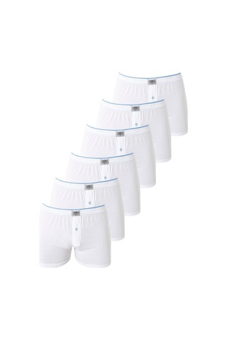 Arma Yıldız 6'lı Paket Beyaz Erkek Penye Havlu Bel Boxer %100 Pamuk-beyaz