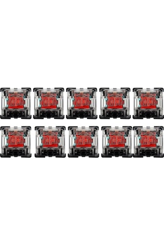 Sones 10 Adet Gateron G Şaft Siyah Tabanlı Şeffaf Şaft Kapağı Eksen Anahtarı, Stil: G5 Ayak Kırmızı Şaft