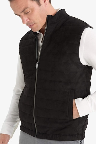 Defacto Slim Fit Dar Kesim Dik Yaka Astarlı Fermuarlı Cepli Mevsimlik Baharlık Süet Yelek F0246ax25aubk27 Siyah