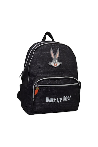 Looney Bugs Bunny Okul Çantasi 4 Bölmeli 1420 Siyah Basklı