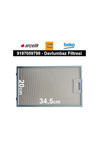 Arçelik Uyumlu P 12 Yes Davlumbaz Aspiratör Filtresi Filtre 9197059799 - 367329582