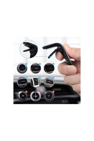 Hobibahçem Havalanndırma Izgarasına Takılabilen Mandallı Mıknatıslı Oto Araç Içi Manyetik Telefon Tutucu Siyah