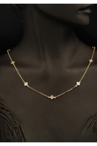 Bilezikci Pembe Yoncalı 14 Ayar Kolye Bileklikli Altın Set