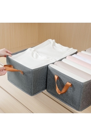 Fastbuy Çelik Çerçeveli Kumaş Kutusu - Luckystar1, Pratik Depolama Çözümü, Gri Gri