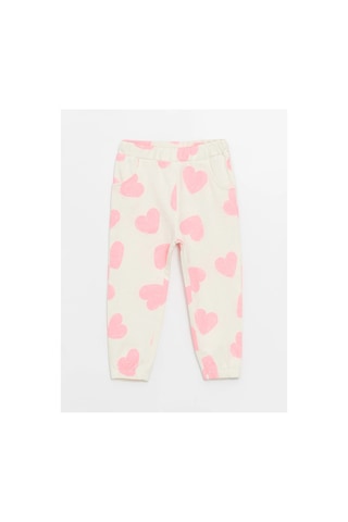 LC Waikiki Lcw Kids Pembe Beli Lastikli Baskılı Kız Bebek Eşofman Alt Pınk Prınted