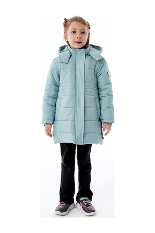 Benitto Kids Kız Çocuk Kapüşonlu Kışlık Şişme Mont 51355 Yeşil