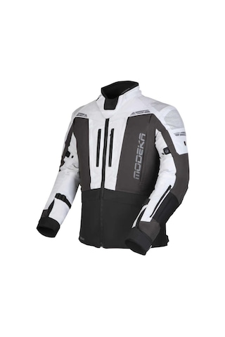 Modeka Hydron Waterproof Ceket Açık Gri - Koyu Gri - Siyah