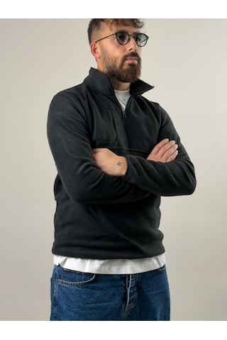 Cocopelli Erkek Siyah Polar Sweatshirt Coc2569 Siyah