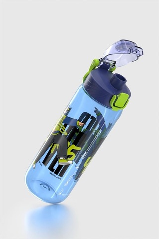 Renga Wave Desenli 630 Ml Tritan Çocuk Matara 912166 Mavi Turkuaz