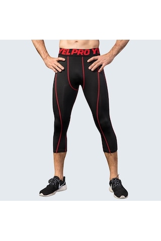 Tongxida Türk Erkek Kırpılmış Pantolon Koşu Tayt Spor Eğitim 3/4 Kısa Pantolon Sıvırlar Spor Salonu Lacivert Lacivert