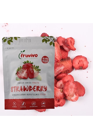 Dondurularak Kurutulmuş Çilek, 15 Gr %100 Vegan, Glutensiz