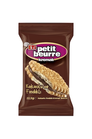 Petit Beurre Kakaolu Fındıklı Kremalı Bisküvi Tekli Paket 22,5 G