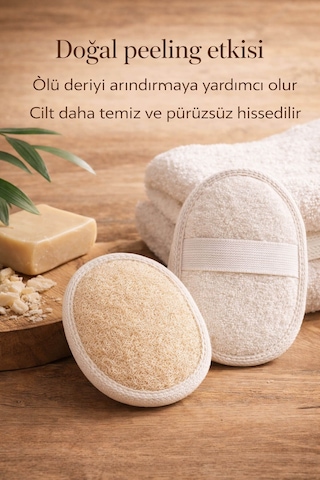 Mini Doğal Bakım Seti - Yüz Kesesi + Vücut Kesesi - Arındırıcı Peeling & Gözenek Sıkılaştırıcı 2'li Set