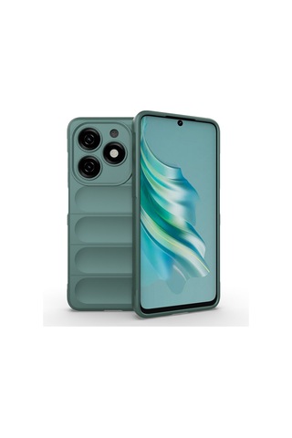 İnfinix Hot 40i Kılıf Esnek Tpu Oyuklu Arka Yüzey Tasarımlı Tuva Etnik Silikon Kapak - Lacivert