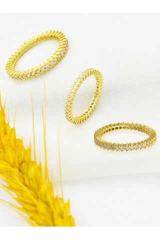 Brezza Lusso Jewelry Tek Sıra Zirkon Taşlı Tamtur Bayan Yüzük