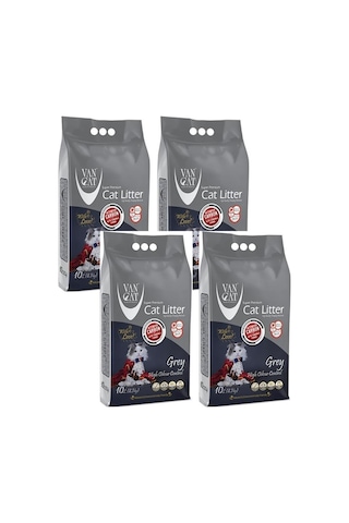 Vancat Aktif Karbon Kokusuz Bentonit Kedi Kumu 4 x 10 L