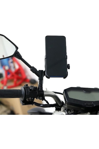Dikiz Ayna Bağlantılı Metal Motosiklet Ve Bisiklet Telefon Tutucu Motorsiklet Telefon Tutacağı