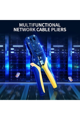 Wezone Yüksek Karbon Çelik 6p/8p Ağ Kablosu Pensesi, Sıyırma Ve Kesme Fonksiyonlu, Kaymaz Kauçuk Tutamak