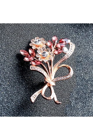 Villovatik Altın Çiçek Buketi Broş 222840793 Altın Rengi