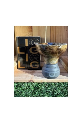 Liger 5 Delikli Sırlı Nargile Lülesi / Alacalı Kahve