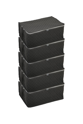 Adarya Home Büyük Boy Yorgan Hurcu 5 Adet 100 x 50 x 50 Gri