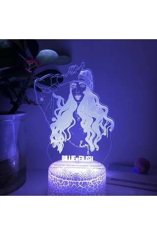 3d Led Gece Lambası Amerikan Pop Şarkıcısı 3d İllüzyon Lambası Yatak Odası Dekoratif Lambaları --- Çatlak Koltuk Çok Renkli