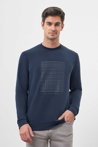 Morven Erkek Marine Trend Bisiklet Yaka Sweat-shirt 25ks063003210 Marine Marine Çok Renkli