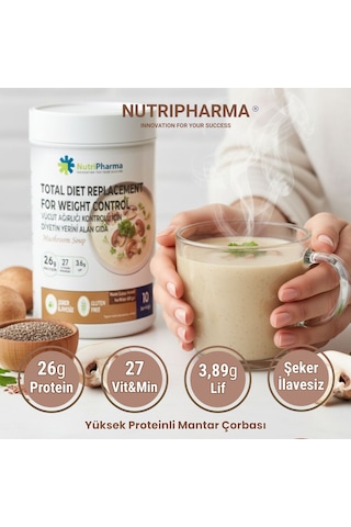 Whey Proteinli Mantar Çorbası Öğün Tozu Bariatrik Diyet Protein Tozu, 600g Diğer