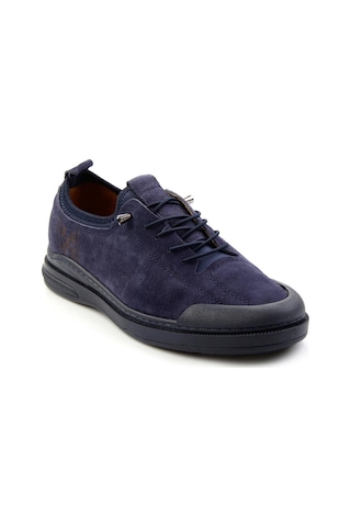 Bambi Lacivert Hakiki Deri Erkek Sneaker E01084240802 Lacivert