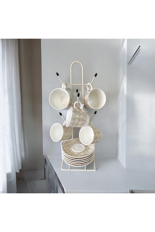 Fincan Askısı, Krem Tabaklı Askılık , Masa Üstü, Tezgah Üstü