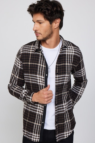Tudors Slim Fit Dar Kesim Kapaklı Çift Cep Kareli Oduncu Erkek Gömlek-29851-multi Çok Renkli