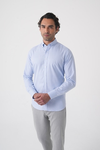 Bisse Regular Fit Paşa Yaka Pamuk Mavi Erkek Gömlek Gmeks4k242024 D35 Mavi